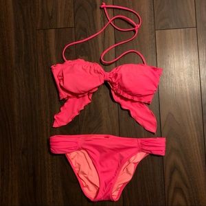 Victoria’s Secret Coral Pink Ruffle Bikini